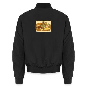 Skewers Salad - Unisex Bomber Jacket - black - Back - AI Model Male 185 light (185cm)