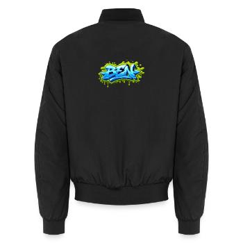 Graffiti BEN Name Gift Ideal Printable on t- - Unisex Bomber Jacket - black - Back - AI Model Male 185 light (185cm)