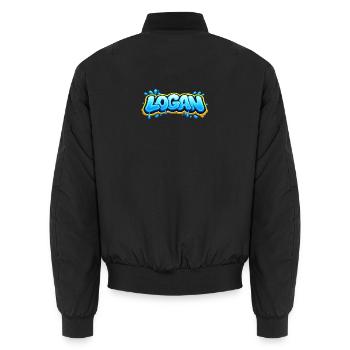 LOGAN GRAFFITI NAME FOR PERFECT GIFT PRINTABLE  - Bomber unisexe - noir - Dos - AI Model Male 185 light (185cm)