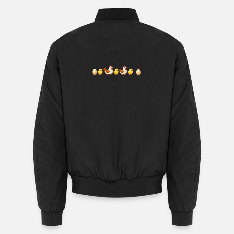 Evolution Ei-Küken-Henne-Darwin - Unisex Bomberjacke - Schwarz