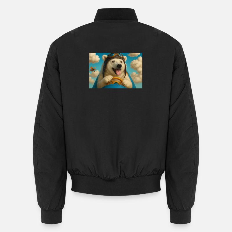 Aviator Dog begibt sich auf ein Abenteuer Unisex Bomberjacke