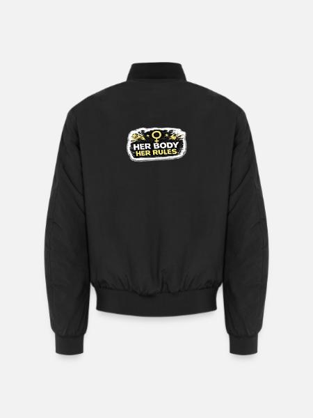 Her Body Her Rules – feministischer Aufkleber - Unisex Bomberjacke - Schwarz