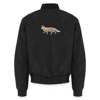Fleurs en forme d’aquarelle en forme de renards - Bomber unisexe - noir - Dos - AI Model Male 185 light (185cm)