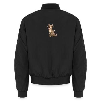 Freundlicher Hund mit Schmetterlingsglanz - Unisex Bomberjacke - Schwarz - Hinten - AI Model Male 185 light (185cm)