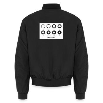 Aperture Icons: What the f? - Unisex Bomber Jacket - black - Back - AI Model Male 185 light (185cm)