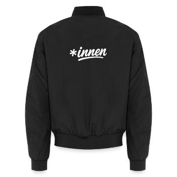 Inklusionsstern *innen Script - Unisex Bomberjacke - Schwarz - Hinten - AI Model Male 185 light (185cm)