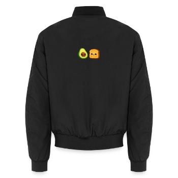 Avocado Friends Toast Duo - Unisex Bomber Jacket - black - Back - AI Model Male 185 light (185cm)