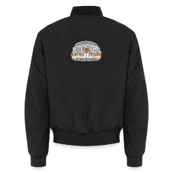 Blutgruppe Kafee Positiv  - Unisex Bomberjacke - Schwarz - Hinten - AI Model Male 185 light (185cm)