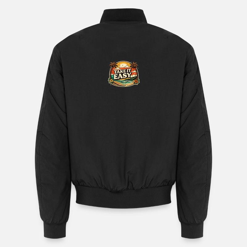 Take It Easy – Retro Vintage Sunset Beach Design Unisex Bomberjacke