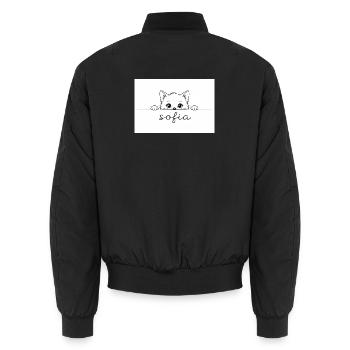 Petit chaton adorable regarde Sofia - Bomber unisexe - noir - Dos - AI Model Male 185 light (185cm)