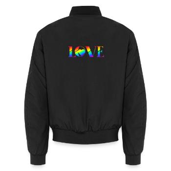 Rainbow_Love_Pride_edition - Unisex Bomberjacke - Schwarz - Hinten - AI Model Male 185 light (185cm)