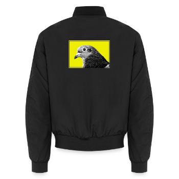 Taubenpop-Porträt auf Gelb - Unisex Bomberjacke - Schwarz - Hinten - AI Model Male 185 light (185cm)
