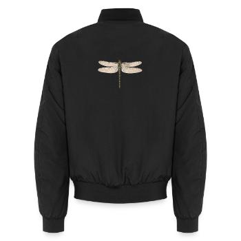 Dragonfly - Unisex Bomber Jacket - black - Back - AI Model Male 185 light (185cm)