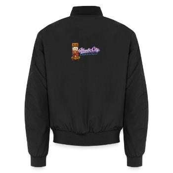 Atlantic City Casino Retro Vintage Design - Unisex Bomber Jacket - black - Back - AI Model Male 185 light (185cm)