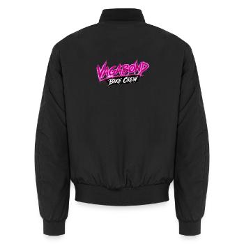 VAGABØ ND_BIKE_CREW_2 - Unisex Bomber Jacket - black - Back - AI Model Male 185 light (185cm)