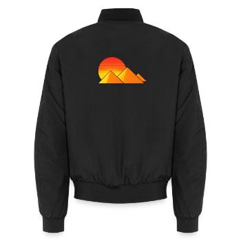 Sonnenuntergang über Pyramiden - Unisex Bomberjacke - Schwarz - Hinten - AI Model Male 185 light (185cm)