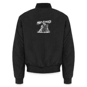 Mud Masters / Experts - Obstacle Wall - Unisex Bomber Jacket - black - Back - AI Model Male 185 light (185cm)