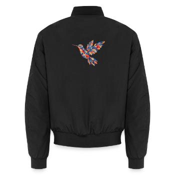 Colibri à motif floral - Bomber unisexe - noir - Dos - AI Model Male 185 light (185cm)