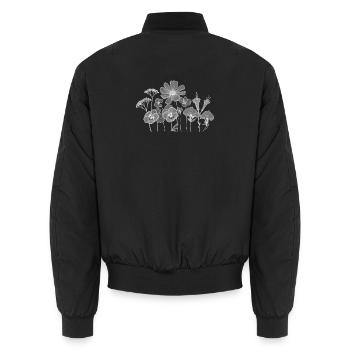 Silhouette des Fleurs Contours floraux - Bomber unisexe - noir - Dos - AI Model Male 185 light (185cm)