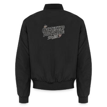 Overthinking Department – Open 24/7 - Unisex Bomberjacke - Schwarz - Hinten - AI Model Male 185 light (185cm)