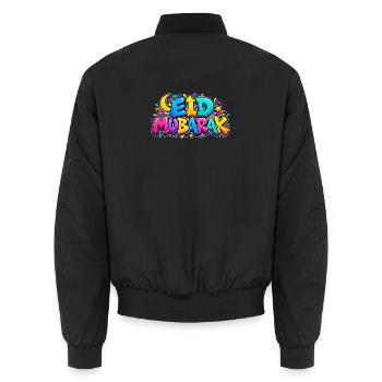 Eid Mubarak Graffiti Kids: Das zu stilvolle Geschenk - Unisex Bomberjacke - Schwarz - Hinten - AI Model Male 185 light (185cm)