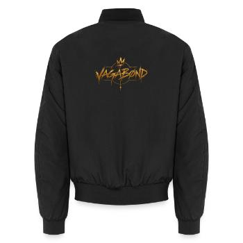 Vagabond Gold Graffiti Logo - Unisex Bomberjacke - Schwarz - Hinten - AI Model Male 185 light (185cm)