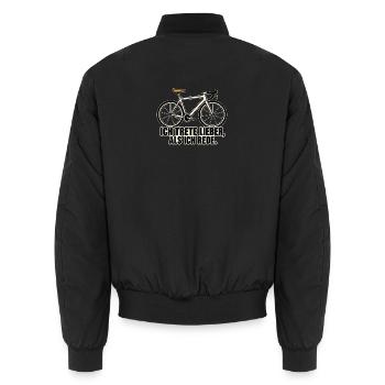 Ich trete lieber, als ich rede – Fahrrad - Unisex Bomberjacke - Schwarz - Hinten - AI Model Male 185 light (185cm)
