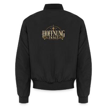 Glaube trägt Geschenkidee Christliches Design - Unisex Bomberjacke - Schwarz - Hinten - AI Model Male 185 light (185cm)