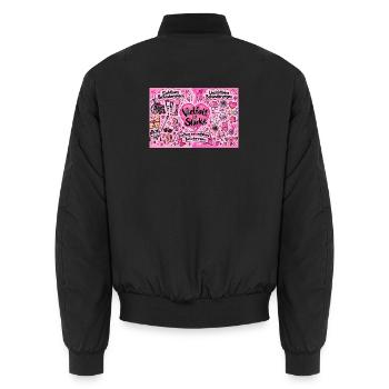 Vielfalt ist Stärke Herzdesign - Unisex Bomberjacke - Schwarz - Hinten - AI Model Male 185 light (185cm)