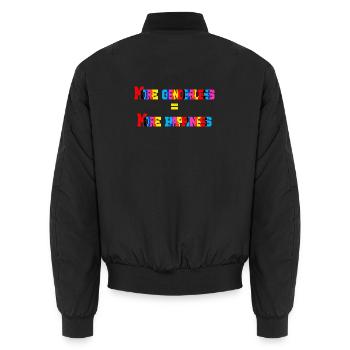 More genders = more happiness - Unisex Bomber Jacket - black - Back - AI Model Male 185 light (185cm)