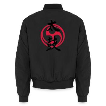 Taiko Kanji_2 - Unisex Bomberjacke - Schwarz - Hinten - AI Model Male 185 light (185cm)