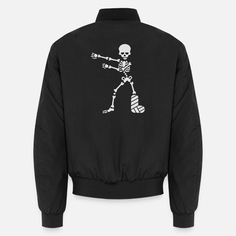 Gebrochenes Bein Gips Skelett floss dance flossing Unisex Bomberjacke