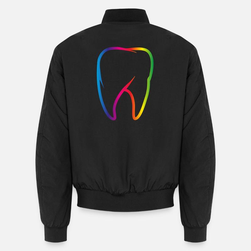 bright colorful rainbow tooth Unisex Bomber Jacket