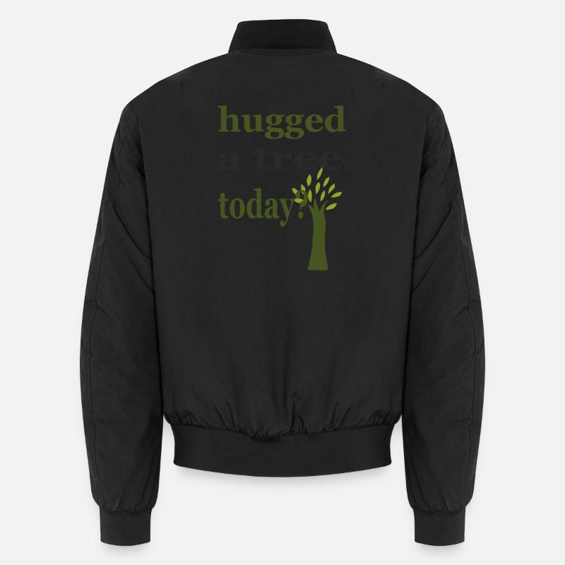 hugged a tree - Unisex Bomber Jacket - black