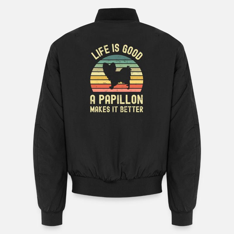 Dog Papillon Unisex Bomber Jacket