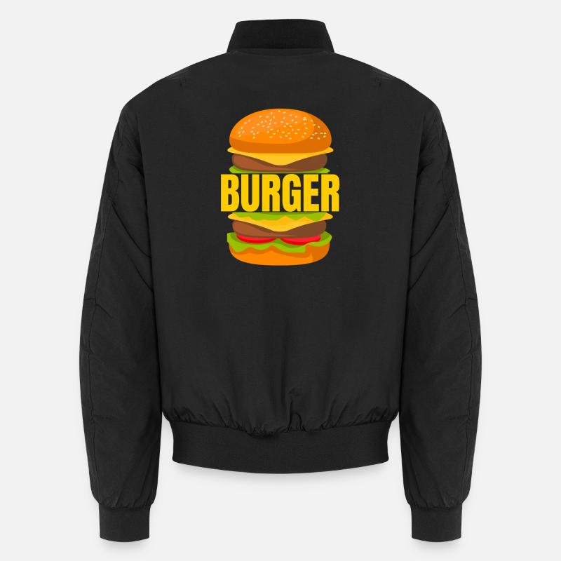 burger, eat a burger, burger fan - Unisex Bomber Jacket - black