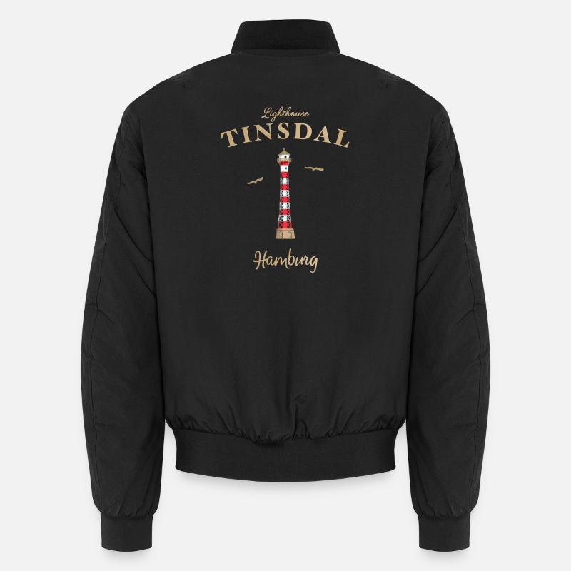 Lighthouse Hamburg Linsdal, Germany - Unisex Bomber Jacket - black