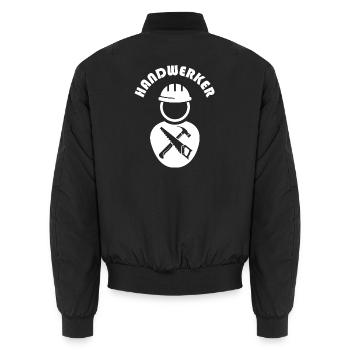 handwerker Handwerk Bauarbeiter Bau Symbol Logo - Unisex Bomberjacke - Schwarz - Hinten - AI Model Male 185 light (185cm)