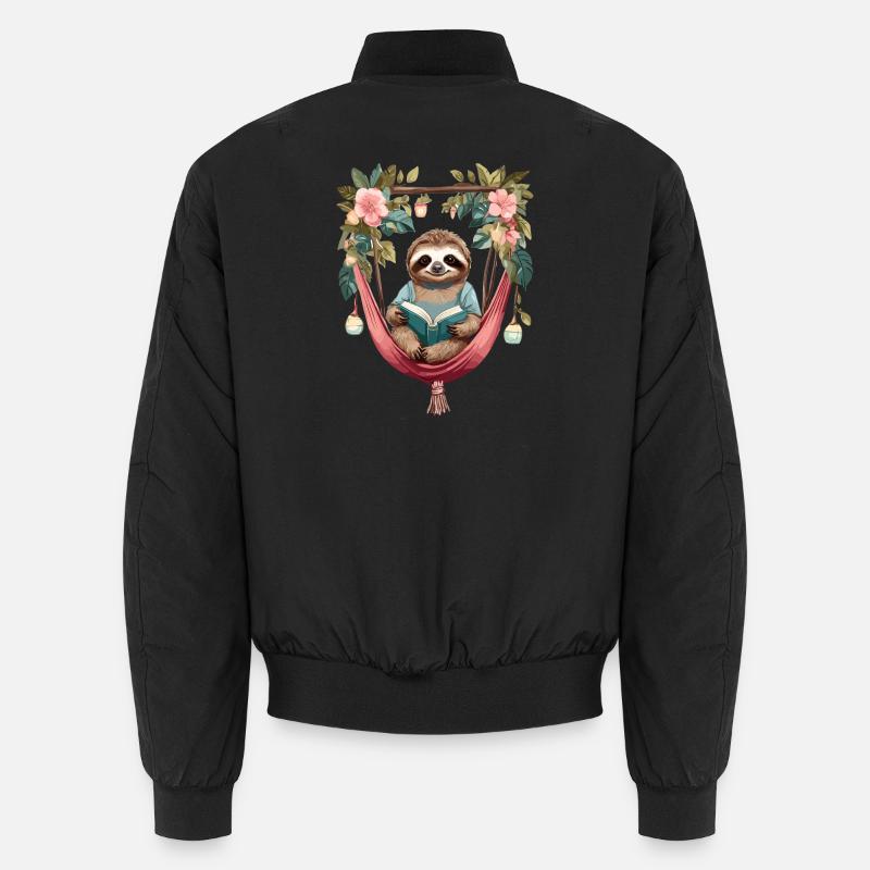 Süßes Faultier in der Hängematte Unisex Bomberjacke
