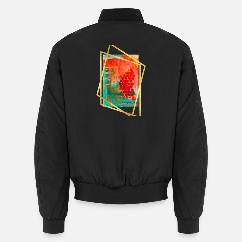 Abstrakte Verschmelzung mit lebendigen Sechsecken Unisex Bomberjacke