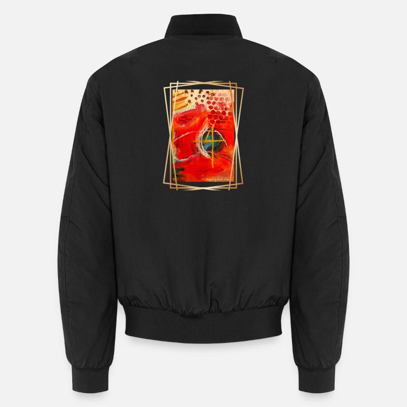 Abstraktion lebendiger geometrischer Formen Unisex Bomberjacke