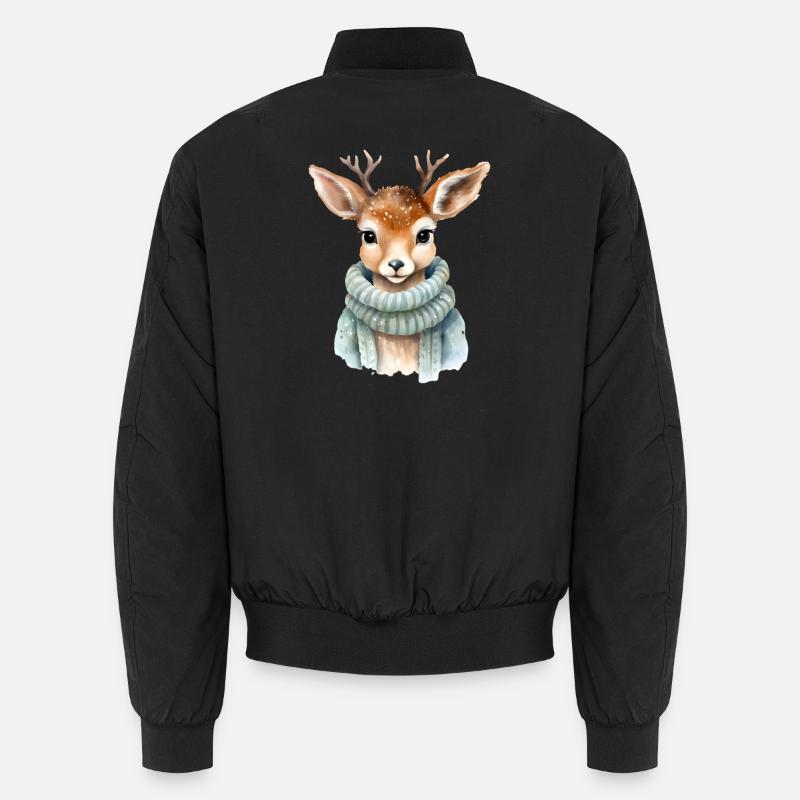 Fawn in winter coat Unisex Bomber Jacket