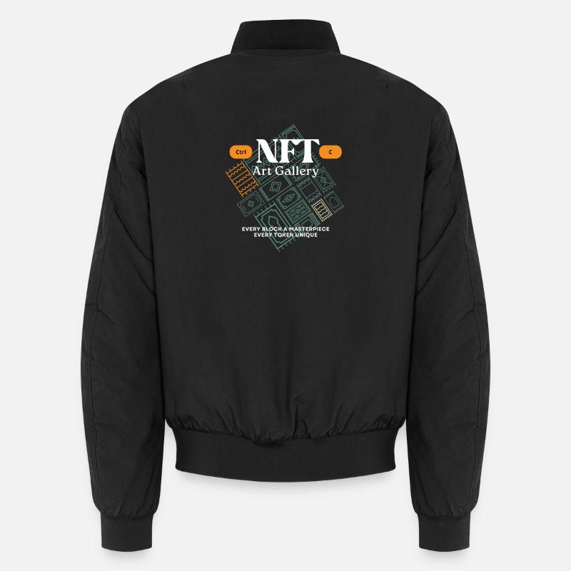 NFT Art Gallery Block Mosaic - Unisex Bomber Jacket - black