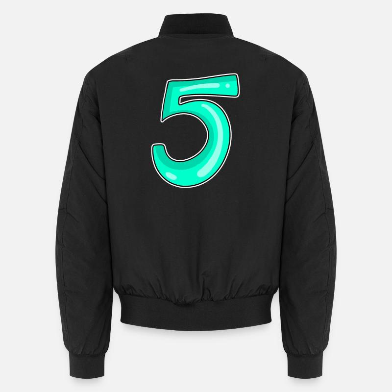 5 Motif de numéro de numéro Bomber unisexe
