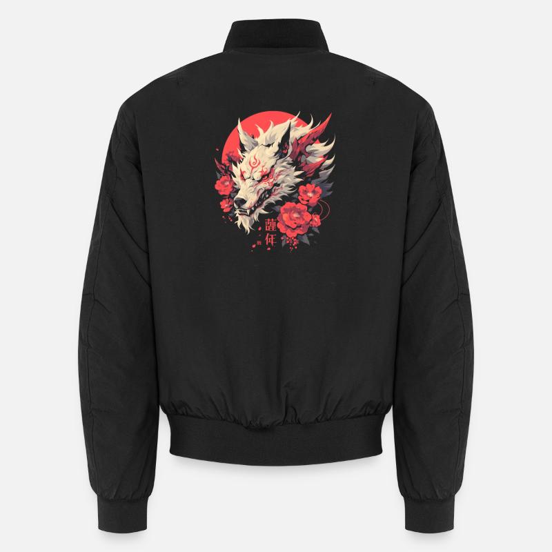 Chinesischer Weißer Drache - Unisex Bomberjacke - Schwarz