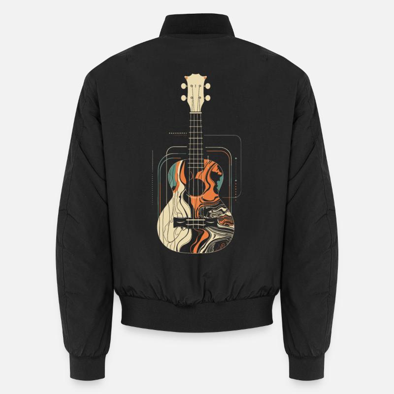 Ukulele Graphics - Unisex Bomber Jacket - black