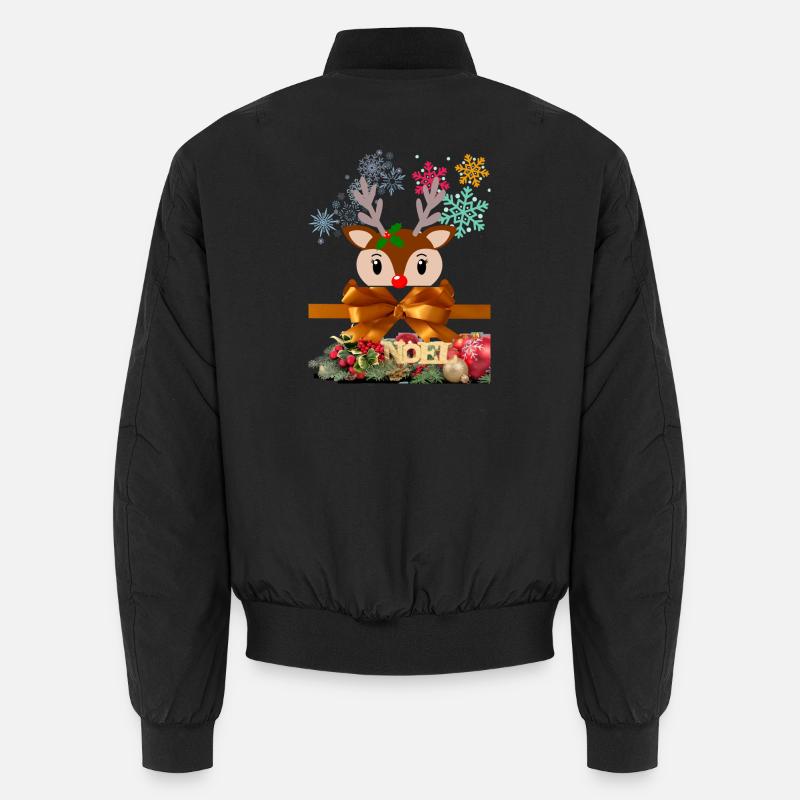 Renne de Noël enjoué - Bomber unisexe - noir