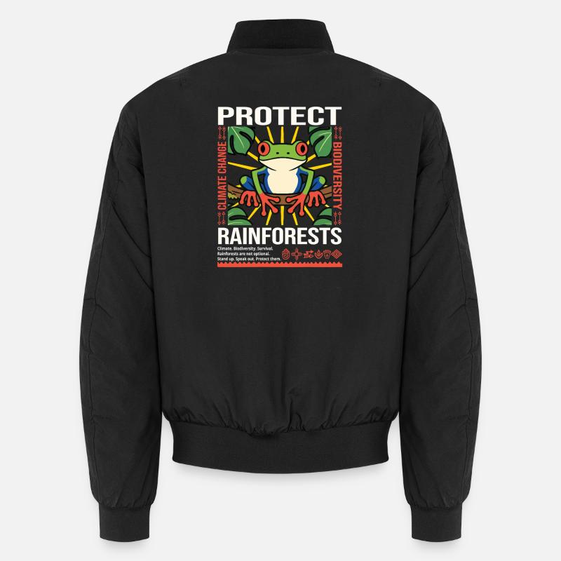 Protect Rainforests-Environmental Awareness - Unisex Bomber Jacket - black