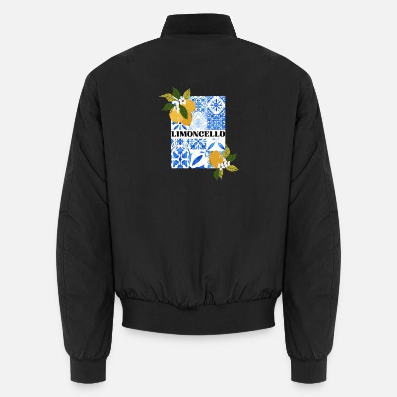 Limoncello – Citrus and Azulejo Pattern Unisex Bomber Jacket