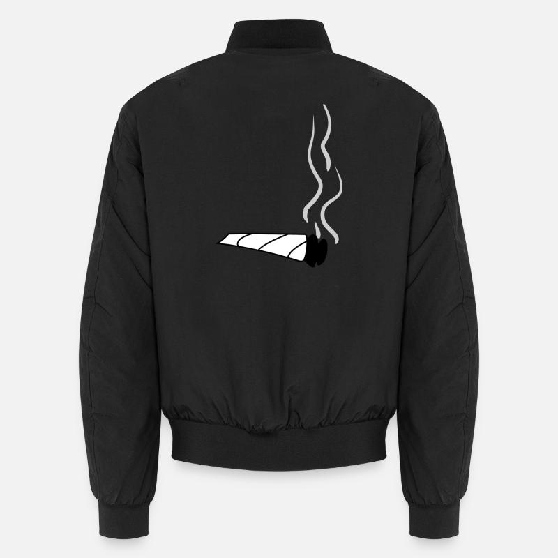 Joint blanc avec de la fumée – symbole de la marijuana Bomber unisexe